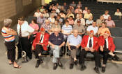 WWII Veterans fill the front row at the theater.